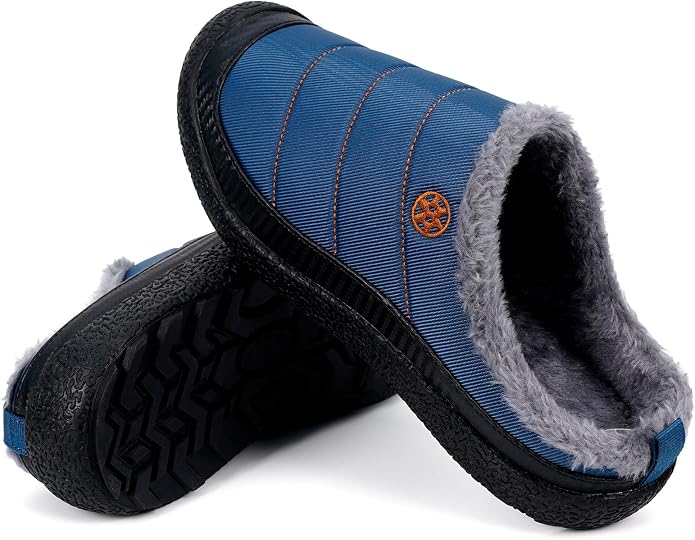 Womens Mens House Slippers Slip on Snow Winter Warm Fully Fur Lined Slippers - Image 5