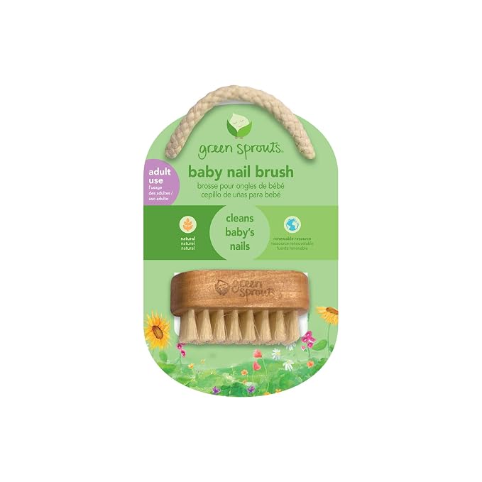 green sprouts Baby Nail Brush, Gently Cleans Baby’s Nails, Natural bristles - Image 2