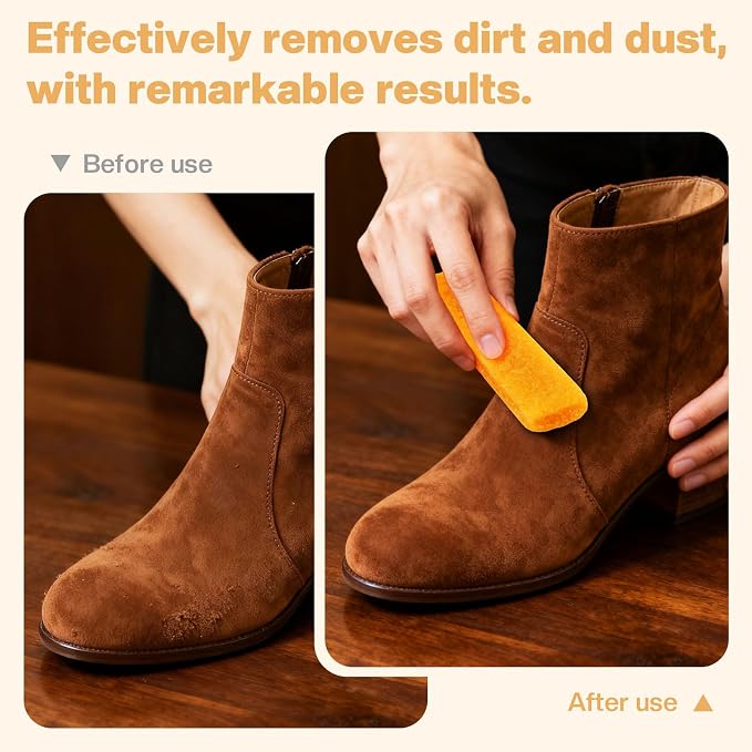 2 Pcs Suede Shoe Brush Nubuck Leather Cleaner Shoes Shine Dauber Crepe - Image 4