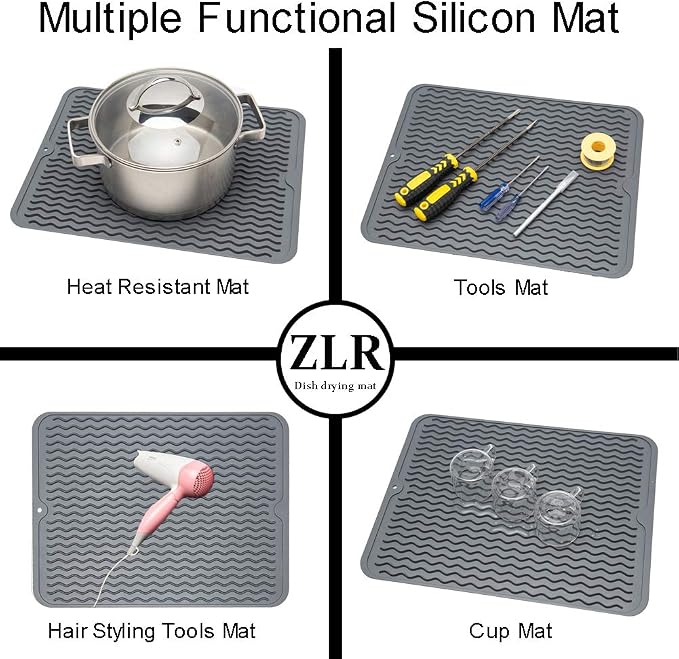 ZLR 2 Pcs Silicone Dish Drying Mats - Image 4