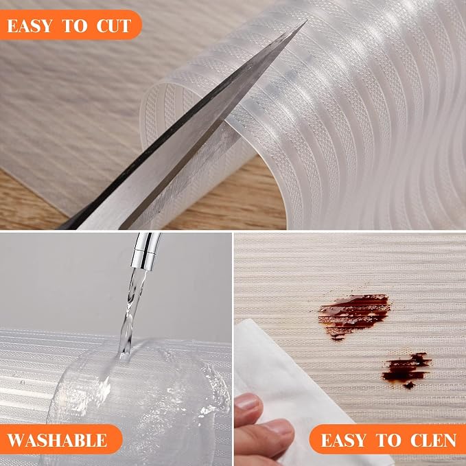 17.5" X 120" Refrigerator Liners Shelf Liner, Fridge Liners Non Slip Washable - Image 4