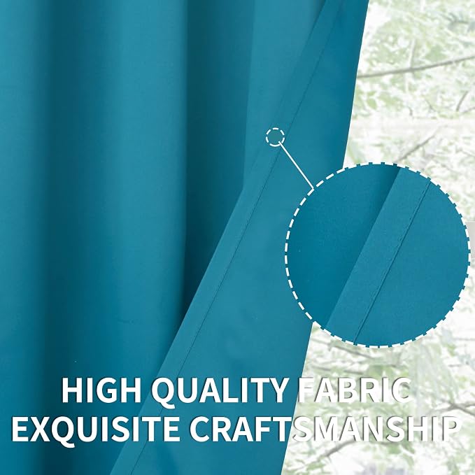 BGment Peacockblue Blackout Curtains 54 Inch Length - Image 6
