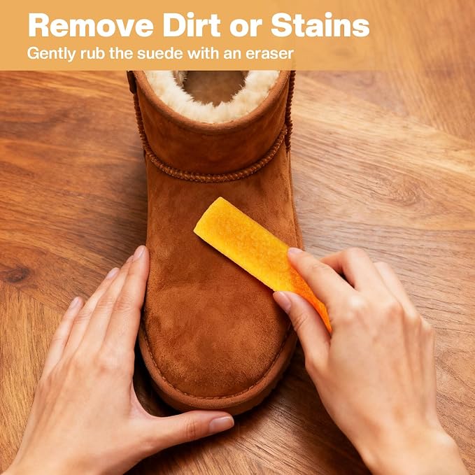 2 Pcs Suede Shoe Brush Nubuck Leather Cleaner Shoes Shine Dauber Crepe - Image 6