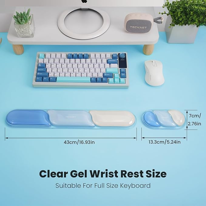 TECKNET Clear Gel Wrist Rest for Computer Keyboard, Ergonomic Gel Keyboard - Image 2