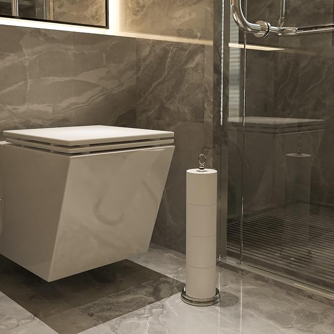 Toilet Paper Holder Stand with Reserve Function, Free Standing Toilet Paper - Image 6