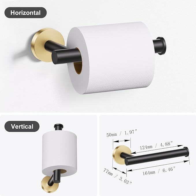 Lairuier Bathroom Hardware Set, 4-Piece Towel Holder Set Include Toilet Paper - Image 6