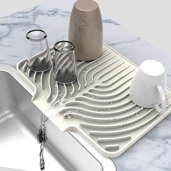 Silicone Drying Mat for Kitchen Counter, Dish Drying Rack Matt by JOOKKI