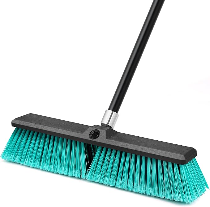 18” Push Broom Outdoor Heavy Duty, Large Commercial Stiff Bristle Brush by TidyBliss