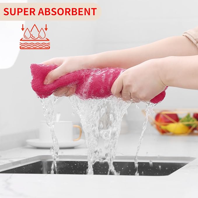 Kitinjoy 100% Cotton Waffle Weave Kitchen Hand Towels - Image 3