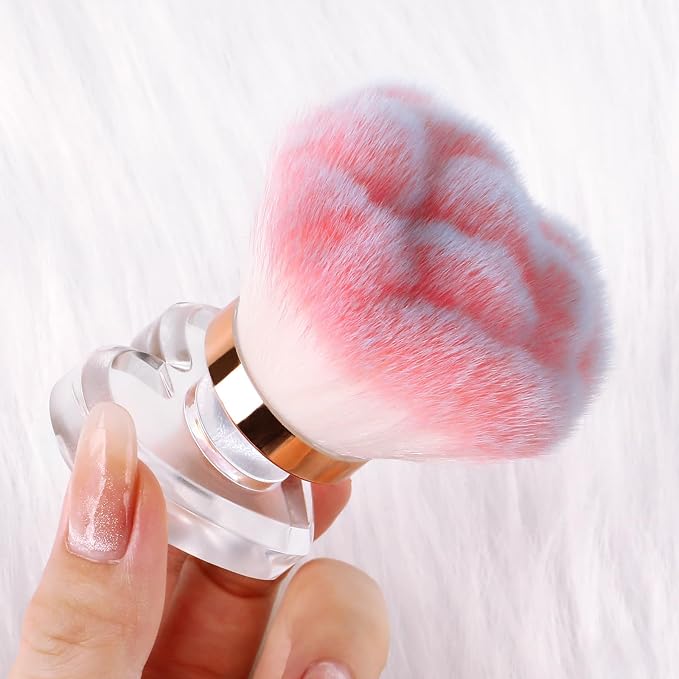 ANGNYA Nail Dust Brush, Rose-shaped Head and Heart-shaped Handle Dust Brush by ANGNYANAILS