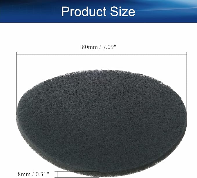 Auniwaig 1200-Grits 7 Inch Scrubber Scouring Pads Gray-Multipurpose, Drill - Image 2