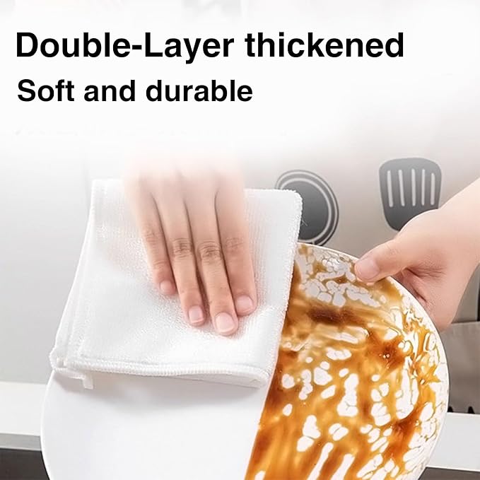 Bamboo Fiber Dish Cloths for Kitchen, Reusable Dish Towels, Double Layered - Image 7
