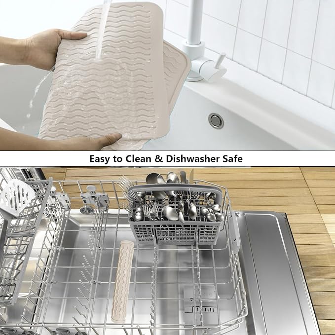 ZLR Silicone Dish Drying Mat for Kitchen Counter, Eco-Friendly Fast Dry Dish Mat - Image 8