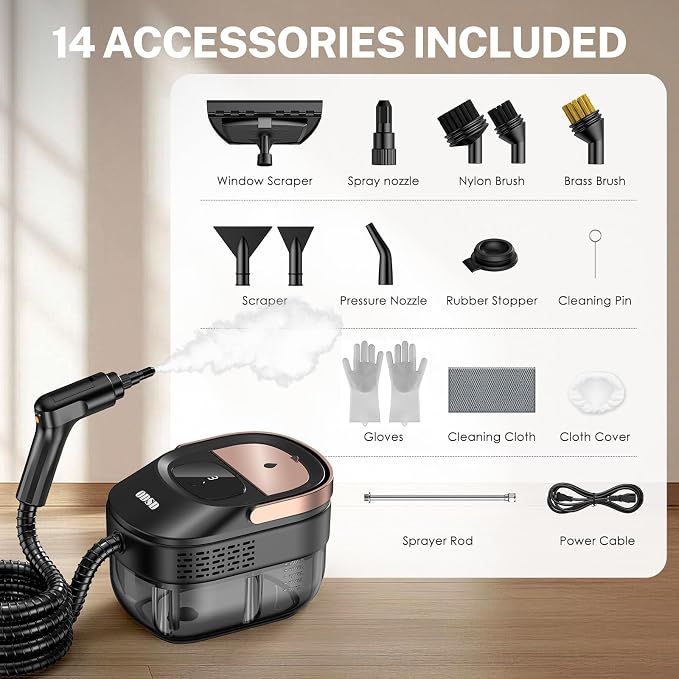 ODSD Steam Cleaner for Home & Car, 3-Level Adjustable Steamer for Cleaning - Image 9