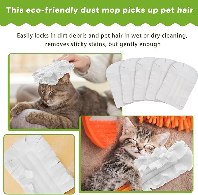 Zubebe 6 Pcs Duster Refill Reusable Fleece Duster Refills Feather Flat Dusters - Image 6