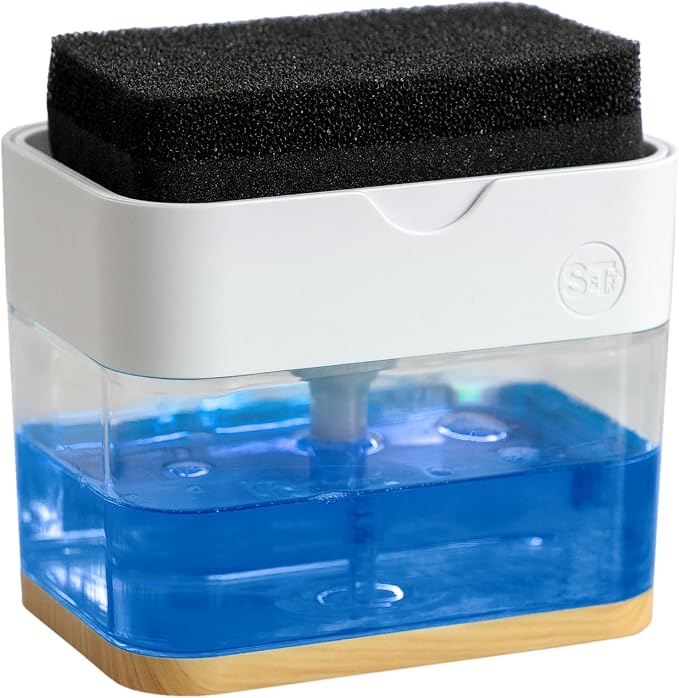 S&T INC. Dish Soap Dispenser and Sponge Holder by STINC