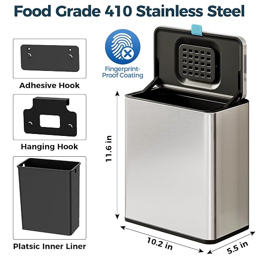 Stainless Steel Hanging Trash Can - Image 6