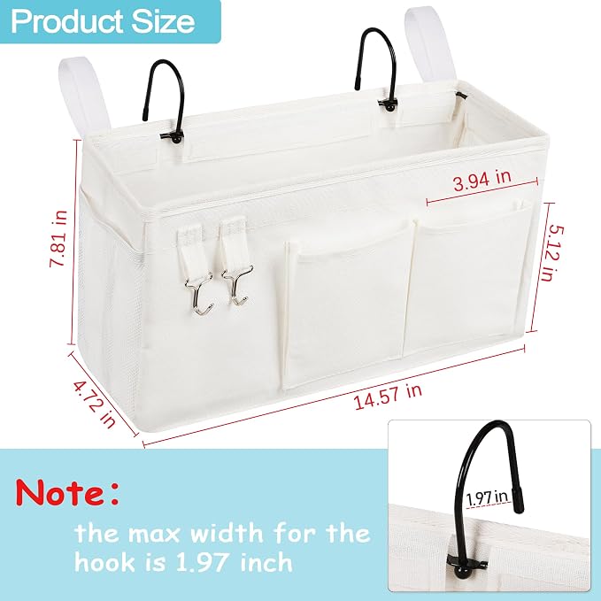 Loghot Bedside Caddy/Bedside Storage Bag Hanging Organizer - Image 4