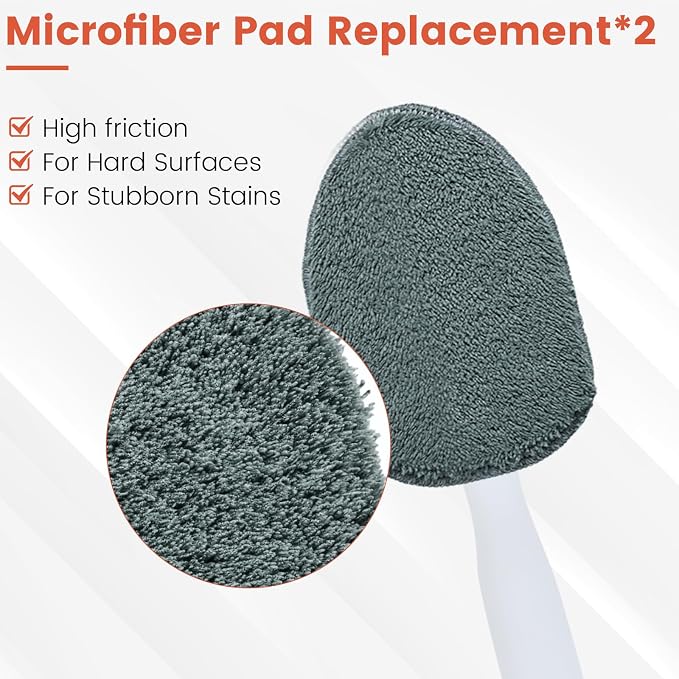 Scouring Pads Microfiber Cloth Refills 6 Pack, Fit Tub Tile Scrubber Brush - Image 2