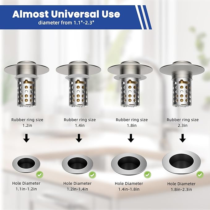 Universal Bathroom Sink Drain Strainer Hair Catcher Upgraded - Image 5