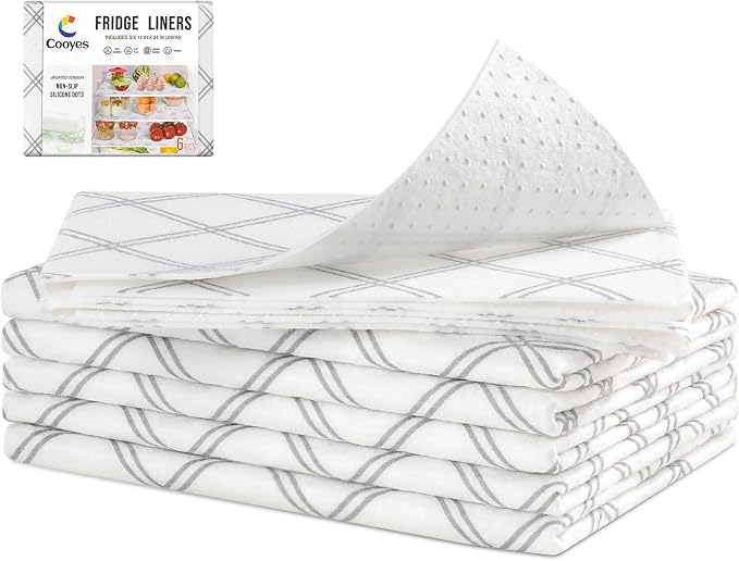 Cooyes 6pcs 12" x 24" Refrigerator Drawer Liners, Fridge Organizers and Storage by Cooyes