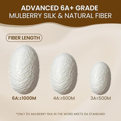 Luxury Mulberry Silk Modal Queen Size Sheet Set 4pc, Ultra Breathable & Cooling Bed Sheets for Hot Sleepers, Hotel Luxury Silky Bedding Sheets, 16" Deep Pocket(Queen,White)