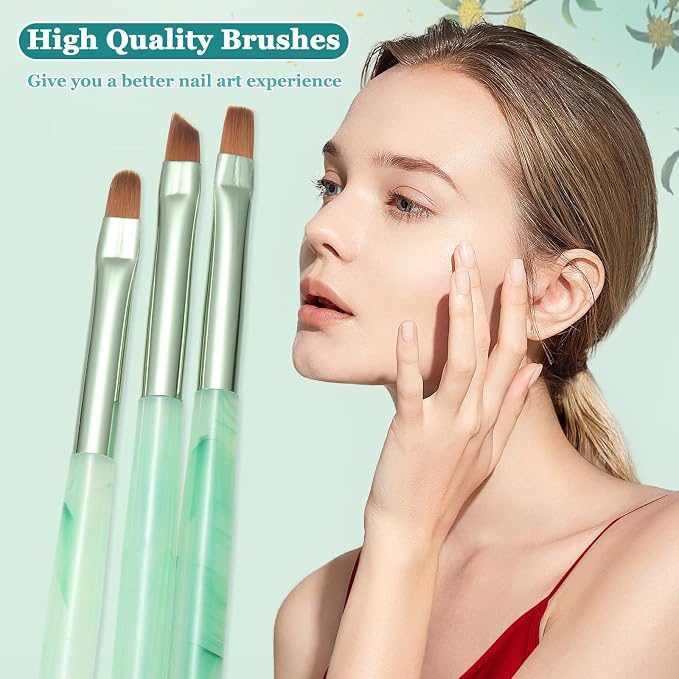 Green Nail Art Clean Up Brushes - Image 8