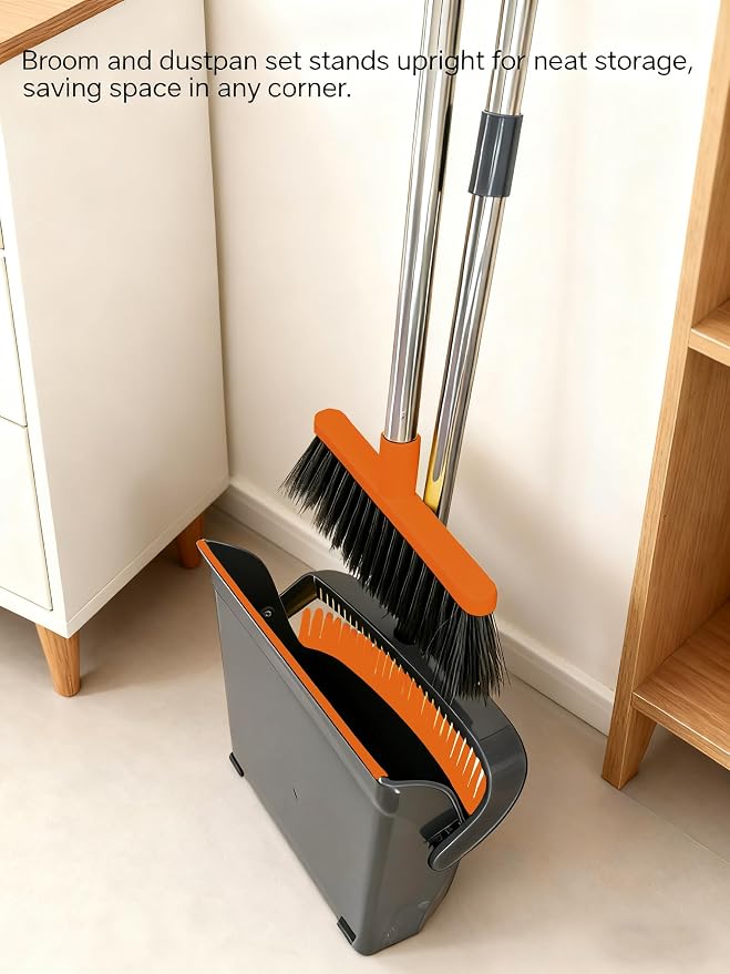 Upgrade Long Handle Design Broom and Dustpan Set - Image 5