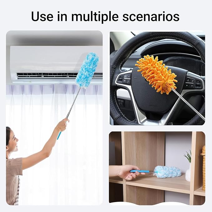 4 pcs Extendable and Washable Microfibre Feather Duster, Microfibre Cleaning - Image 4