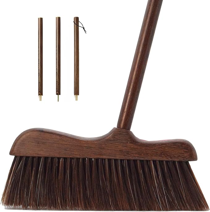 Wood Broom with Long Handle Soft Bristle Sweeper Broom Indoor Hand Brooms by Unknown