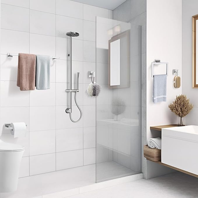 TQKAG 5-Piece Bathroom Hardware Set Brushed Nickel Classic Wall Mounted SUS304 - Image 8