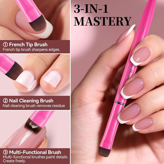 Nail Brush for French Tips & Cleaning Gel Polish- Precision Thin Brush for - Image 2