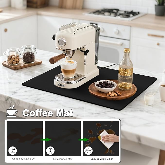 Dish Drying Mats for Kitchen Counter, Waterproof Coffee Mat for Countertop - Image 3
