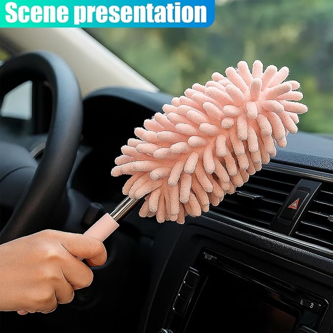 2PCS Car Interior Duster with Extension Pole – Washable Microfiber Dusters - Image 6