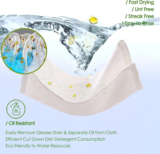 JEFFSUN Dish Cloths 12 Pack, 10x14 inch White Reusable Kitchen Washcloths - Image 2