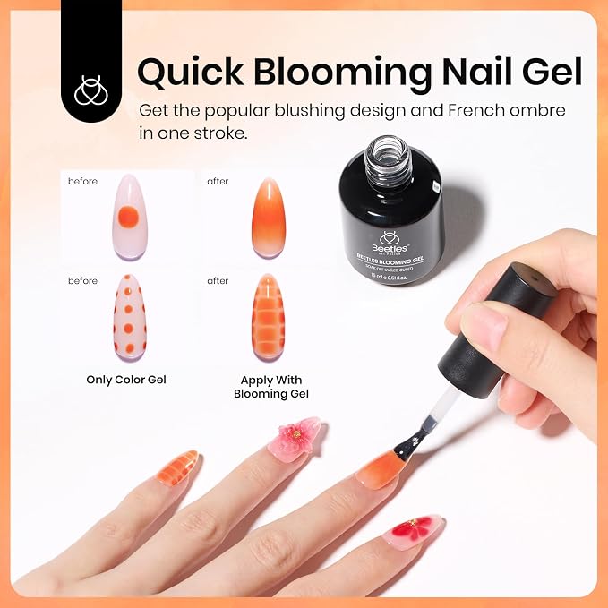 Beetles Blooming Gel: 2 Pcs 15ml Clear Uv Led Blooming Gel Nail Polish - Image 4