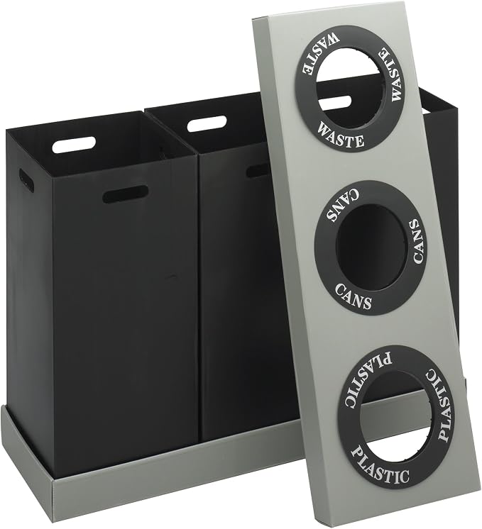 Safco Trash Can Recycle Bin Combo, 28 Gallon Each, At Your Disposal Recycling - Image 3