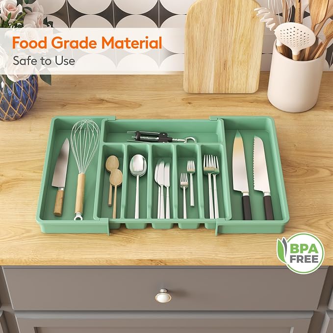 Lifewit Silverware Drawer Organizer, Expandable Utensil Tray - Image 6