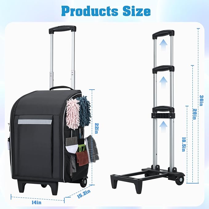 Rolling Cleaning Caddy Backpack - Image 4