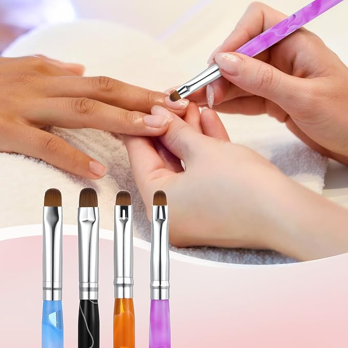 4 Pcs French Tip Brush Nail Art Brush Tools - Image 7