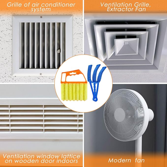 4 Pcs Window Venetian Blind Cleaner Duster Tool 7 Finger Blind Rush and Shutter - Image 4