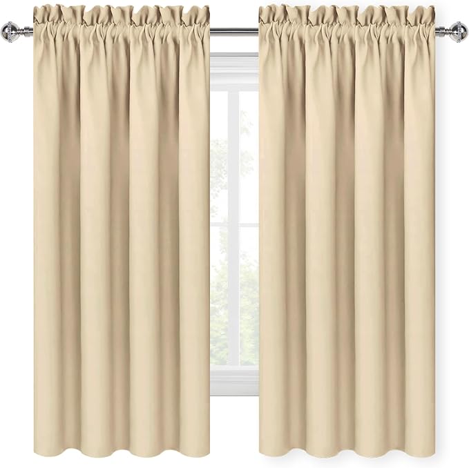 DWCN Beige Curtains for Bedroom Thermal Insulated Room Darkening Drapes for - Image 9