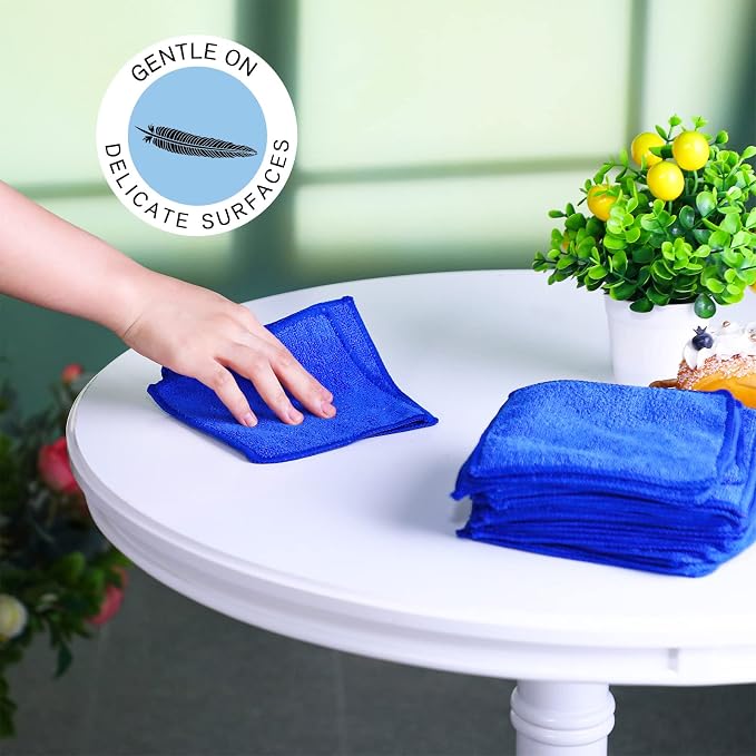 Tanlade Microfiber Cleaning Cloth 6"x6" Cleaning Rags Reasonable Kitchen Towels - Image 4