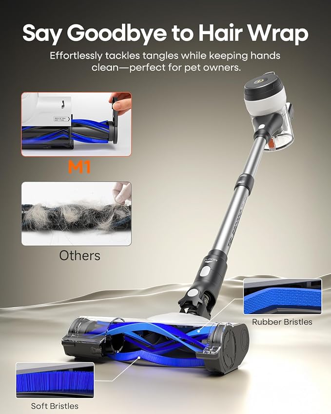 YONNDER Cordless Vacuum Cleaner, 48KPA/550W/65Mins Powerful Stick Vacuum - Image 4