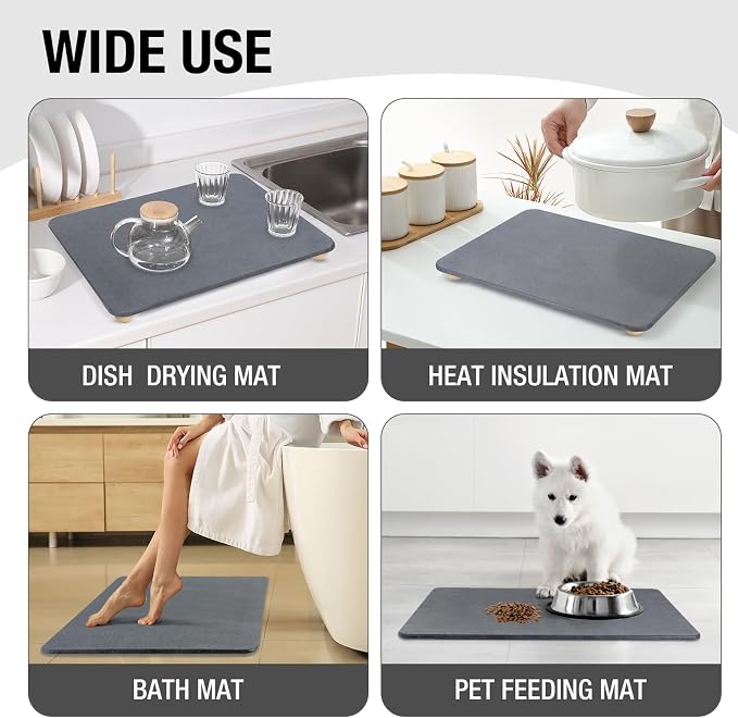 Large Stone Dish Drying Mat for Kitchen Counter, Heat Resistant - Image 7