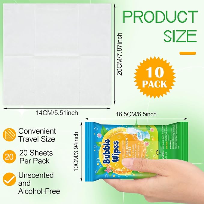 10 Pack Bathroom Cleaning Wipes – 200 Count Citrus Scented 2-in-1 Cleaner - Image 2