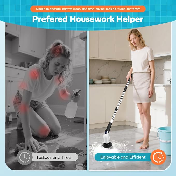 YKYI Electric Spin Scrubber-Cordless Power Scrubber - Image 3