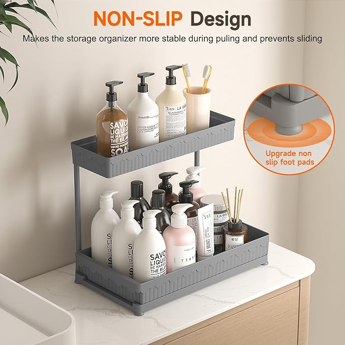 3 Pack Multi-Purpose Under Sink Organizers and Storage, 2026 L-Shaped Pull Out - Image 4
