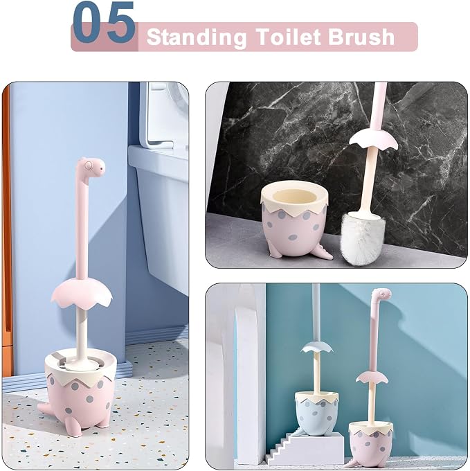 Dinosaur Shape Toilet Brush, TPR Bristles - Image 6