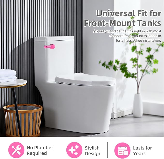 Hibbent Universal Metal Front Mount Toilet Handle Replacement Kit, Brass Toilet - Image 3